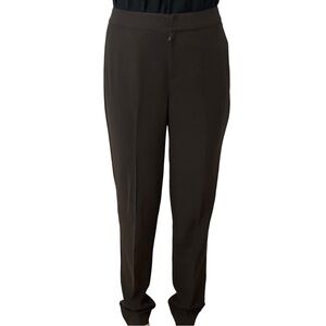 St. John Pants Trousers Dark Brown Long Tapered Straight Academia Size 8 Medium